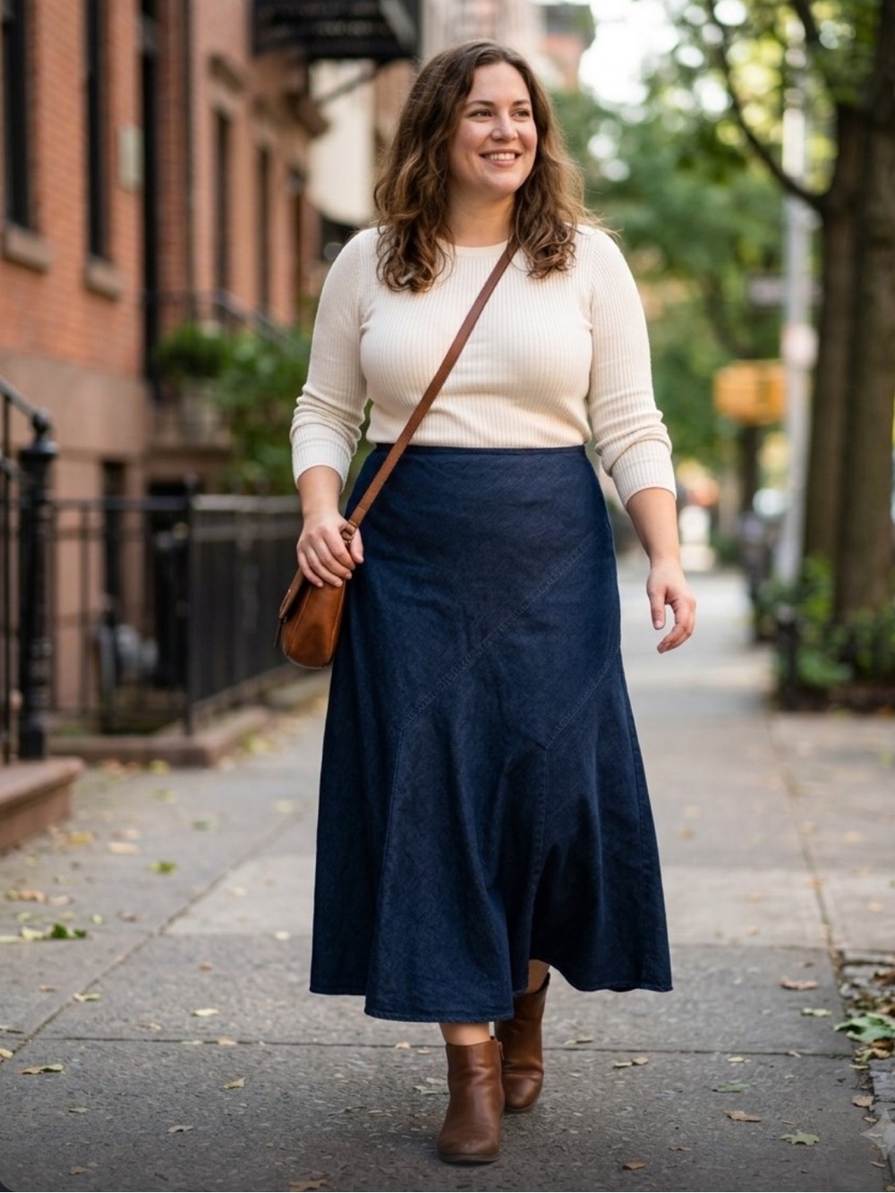 Focus 2000 Size 10 A-line silhouette Classic Dark wash denim A-Line Skirt -